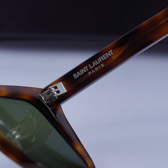 Saint Laurent SL1 003 Square Sunglasses - Havana/Green - Picture 11 of 13